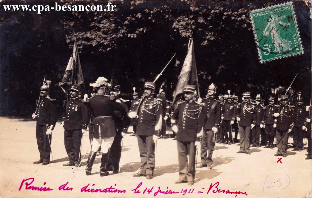 Remise des décorations le 14 juillet 1911 à Besançon